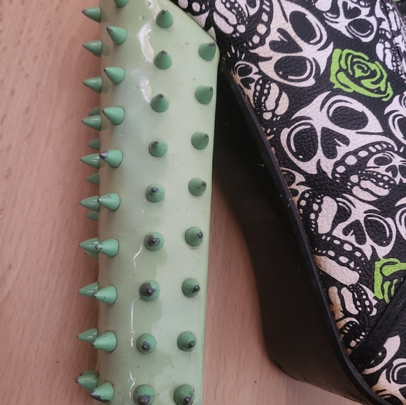 Skull & Rose Spiked Platform Booties - Picture 3 of 7